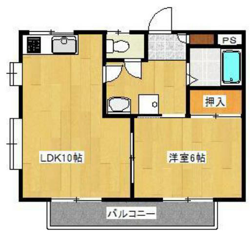 レスポ三和 201号室 間取り