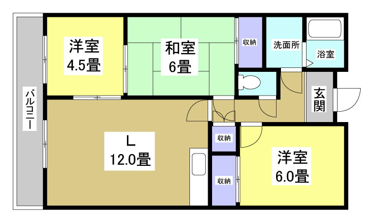 ハイツ四ツ池 301号室 間取り