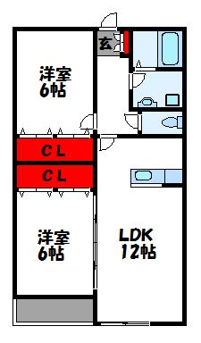 リムズTSUYAZAKI 204号室 間取り