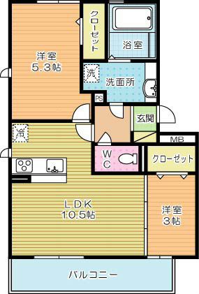 シトラスコートぶんごばし 105号室 間取り