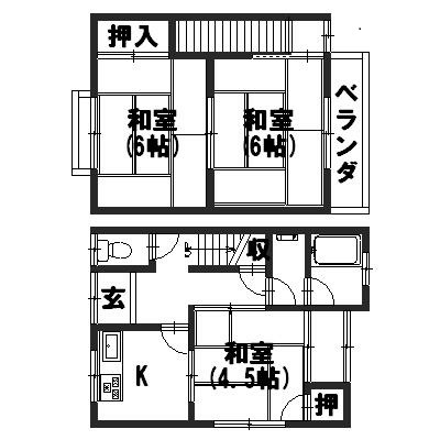 調子1丁目19-16貸家 間取り