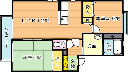 タイムⅡ 202号室 間取り