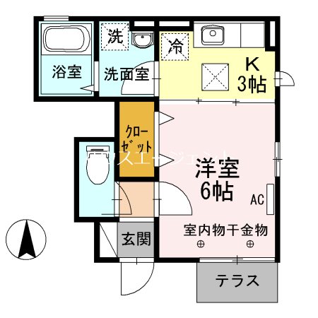 ピヴォワーヌ 102号室 間取り