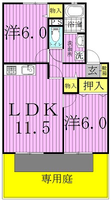 フラワーコーポⅥ 103号室 間取り