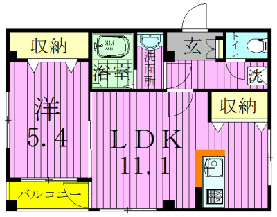 ＬＯＶＥ新鎌ヶ谷 302号室 間取り