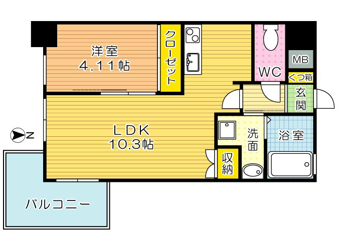 PROTO CITY TOBATA(プロトシティ戸畑) 206号室 間取り