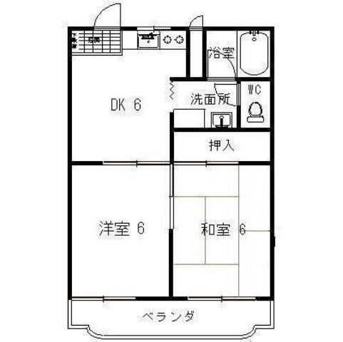 ローヤル石津 402号室 間取り