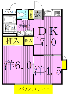 パールハイツ山口 101号室 間取り