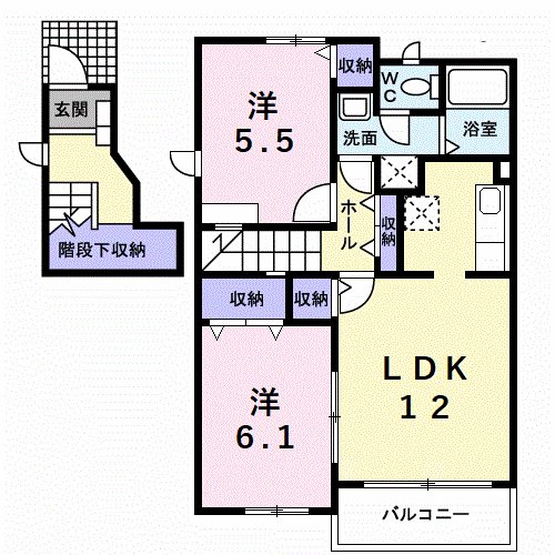 シエブロン Ⅰ  203号室 間取り
