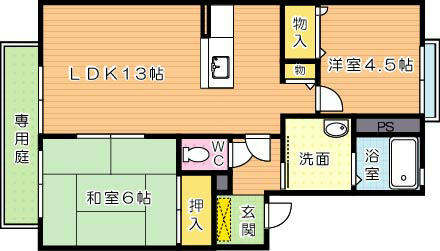 タイムⅢ 102号室 間取り