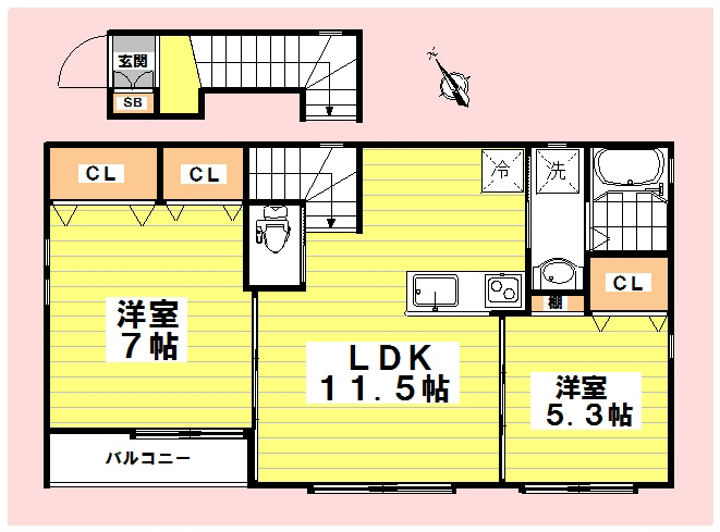 ラヴィ松戸 2nd号室 間取り