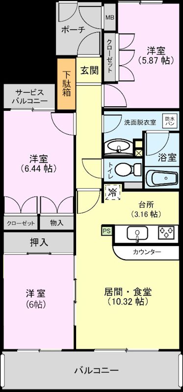 ブライティ広沢 間取り図