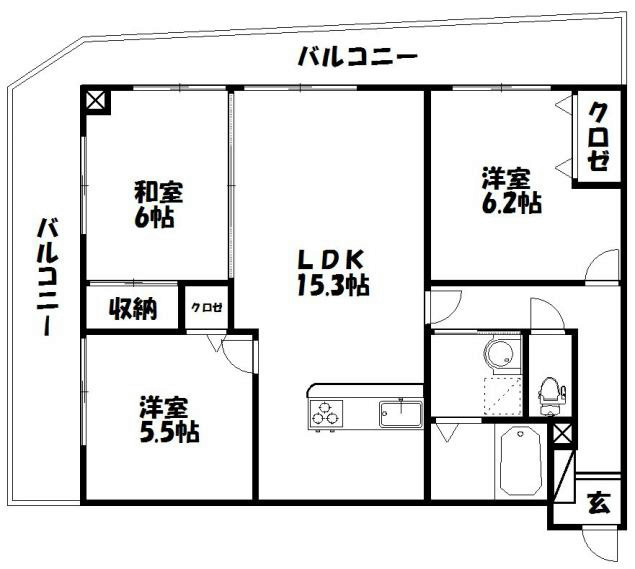 ライフ第5マンション大平台 503号室 間取り