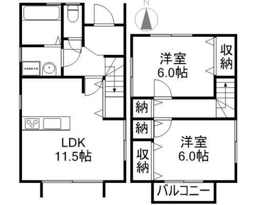 サウスフラットⅡ 間取り図
