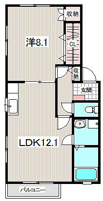 サンフラワー Ｄ号室 間取り