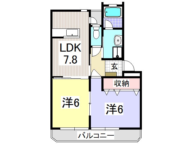 カクサン可美タウンA 202号室 間取り