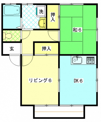 JOY河輪 201号室 間取り