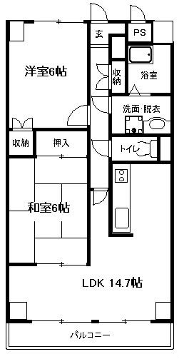 グランエイト総合公園 502号室 間取り
