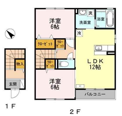 プラム 202号室 間取り