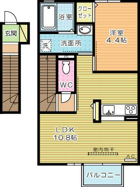 トレス横代館 205号室 間取り