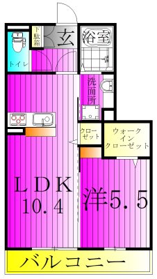 クレシアコート 303号室 間取り
