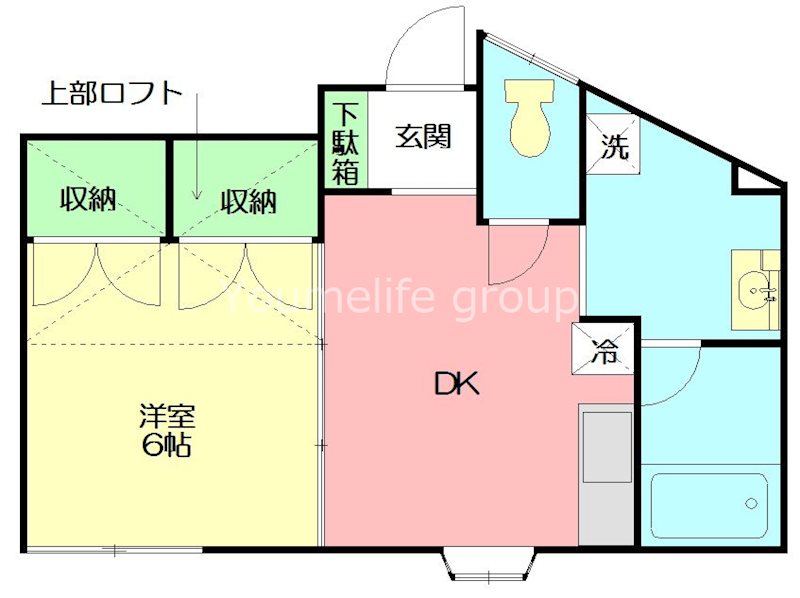 三球ハイツ 201号室 間取り