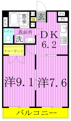 アンプルールフェール柏 204号室 間取り