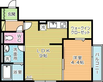 フェリス富ヶ丘 102号室 間取り