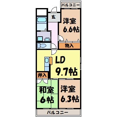 ユーハウス鶴舞Ⅱ 間取り図