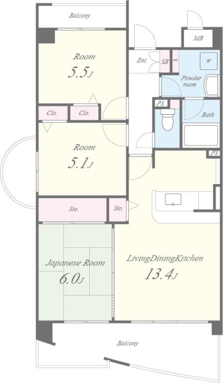 ボヌールエトワール2番館 間取り図