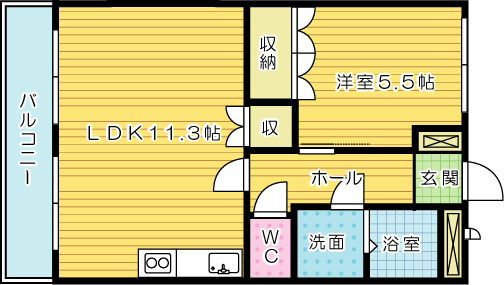 サニーヒルズ  102号室 間取り