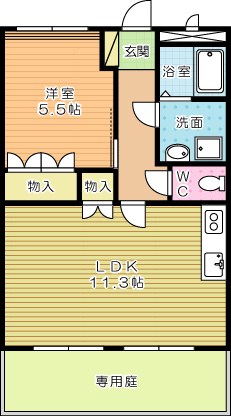 サニーヒルズ  102号室 間取り
