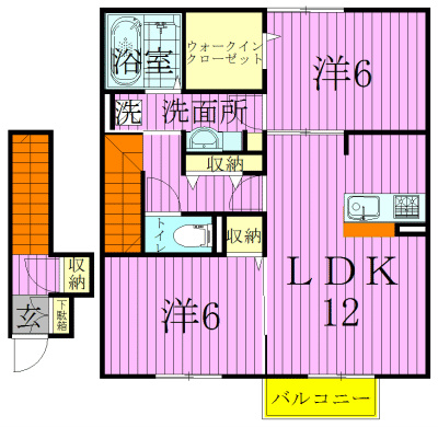 パステロ 203号室 間取り