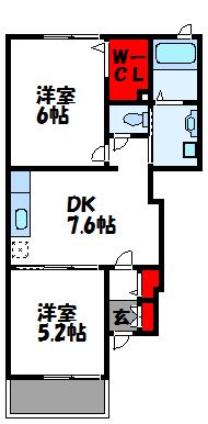 グランベアー福津 103号室 間取り
