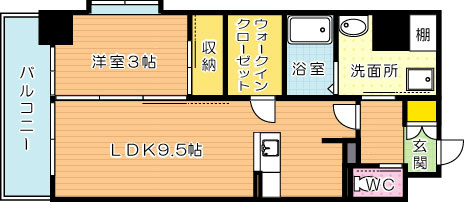 CityCourt折尾（シティコート折尾） 502号室 間取り