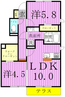 サンルミエールＢ 101号室 間取り