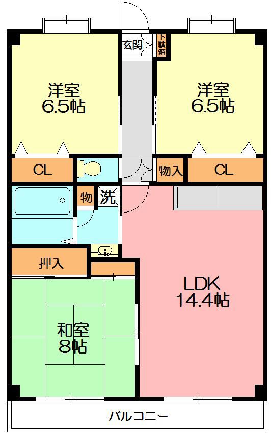 コルビュジェ湘南台  304号室 間取り