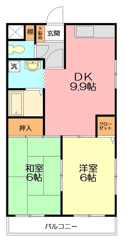 リバーシティ中山Ｂ棟  101号室 間取り