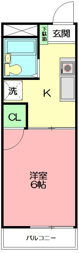 富岡ハイツ 105号室 間取り