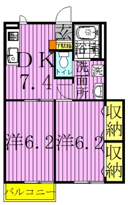 サニーフラワーヒルズ 102号室 間取り