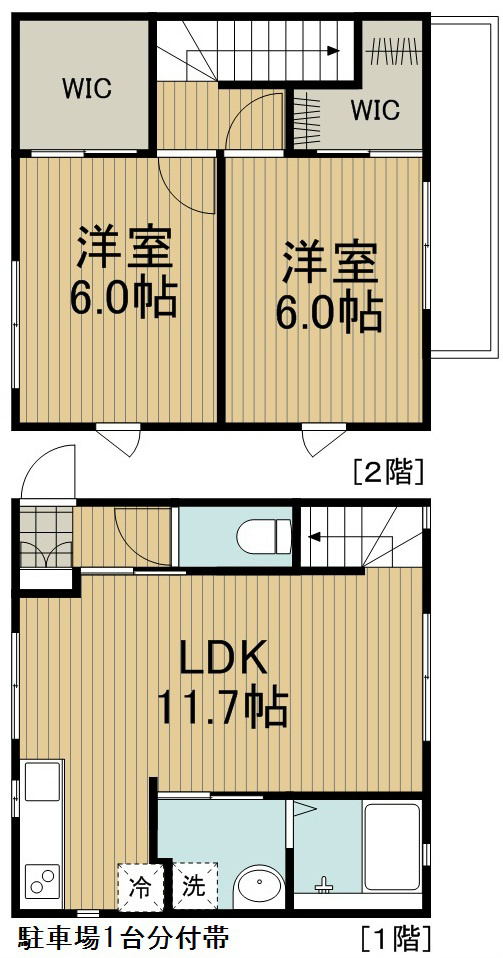 Azami　B棟 2号室 間取り