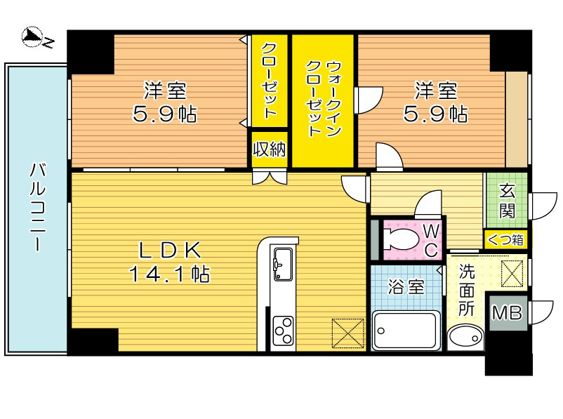 The Square・Grand Residence(ザ・スクエア グランドレジデンス) 905号室 間取り