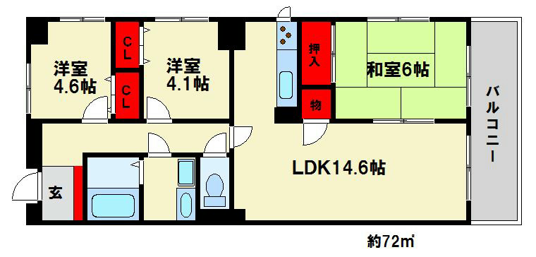 第30春日原駅南IR BLD. 401号室 間取り