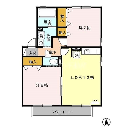 ラフィーネ　Ａ 201号室 間取り