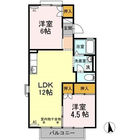 メモワール エル 202号室 間取り