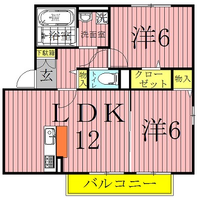 クロノスＣ 201号室 間取り