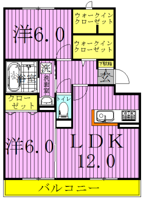 イリアンソスⅠ 202号室 間取り