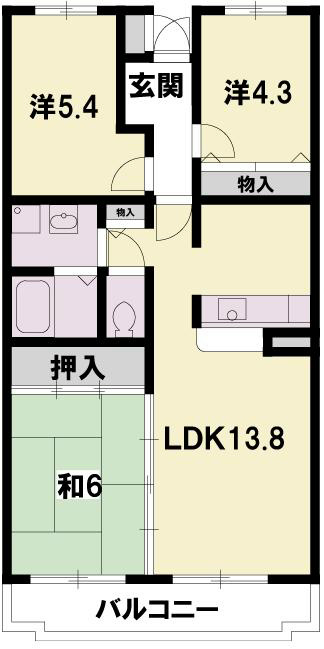 ムーランマルシェ２５   205号室 間取り