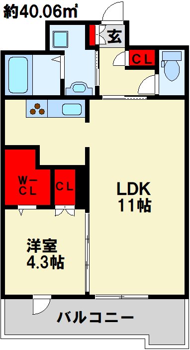 フェリシエ三萩野  間取り