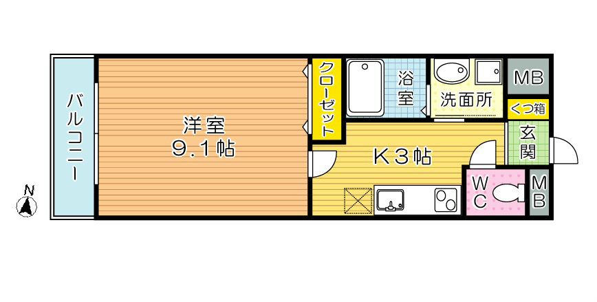Crecia M(クレシア エム) 202号室 間取り
